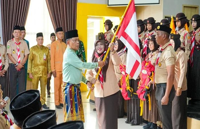 Lepas 77 Orang Kontingen Pramuka Meranti, Bupati Asmar Beri Pesan Khusus